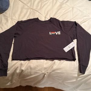 Spiritual Gangster cropped LOVE sweatshirt.